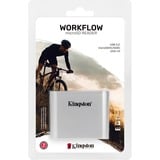 Kingston Lector de tarjetas microSDHC/SDXC UHS-II de doble ranura para flujo de trabajo USB 3.2 Gen 1 plateado/Negro