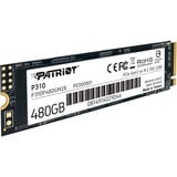 Patriot P310 M.2 480 GB PCI Express 3.0 NVMe, Unidad de estado sólido 480 GB, M.2, 1700 MB/s