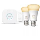 Philips Hue White Ambiance Kit de inicio: Bombilla E27 A60 Pack doble + regulador, Lámpara LED 