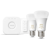 Philips Hue White Ambiance Kit de inicio: Bombilla E27 A60 Pack doble + regulador, Lámpara LED 