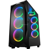 Sharkoon REV300 Torre Negro, Cajas de torre negro, Torre, PC, Negro, ATX, EATX, micro ATX, Mini-ITX, Vidrio templado, Ventiladores de la caja