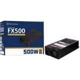 SilverStone FX500 unidad de fuente de alimentación 500 W 20+4 pin ATX Flex ATX Negro, Fuente de alimentación de PC negro, 500 W, 90 - 264 V, 47 - 63 Hz, Activo, 90 W, 500 W