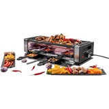 Unold 48730 parrilla de interior 8 personas(s) 1200 W Negro, Acero inoxidable, Raclette negro/Acero fino, 8 personas(s), Plástico, Acero inoxidable, 1 zona(s), Negro, Acero inoxidable, Rectangular, Temperatura
