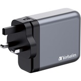 Verbatim GNC-140 Universal Negro, Gris Corriente alterna Carga rápida Interior, Cargador gris, Interior, Corriente alterna, 20 V, Negro, Gris