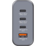 Verbatim GNC-140 Universal Negro, Gris Corriente alterna Carga rápida Interior, Cargador gris, Interior, Corriente alterna, 20 V, Negro, Gris