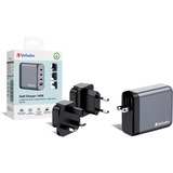 Verbatim GNC-140 Universal Negro, Gris Corriente alterna Carga rápida Interior, Cargador gris, Interior, Corriente alterna, 20 V, Negro, Gris