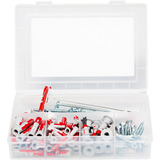 fischer Profi-Box DuoLine + tornillo, Pasador gris claro/Rojo