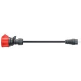 go-e Adaptador para Gemini flex 11 kW, CEE rojo trifásico 16A > toma doméstica negro