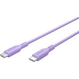 goobay Cable de silicona USB 2.0 lila, conector USB-C > conector USB-C lila