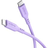 goobay Cable de silicona USB 2.0 lila, conector USB-C > conector USB-C lila