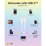 goobay Cable de silicona USB 2.0 lila, conector USB-C > conector USB-C lila