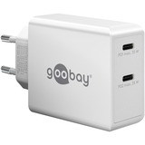 goobay Cargador rápido dual USB-C 36 vatios, PD blanco