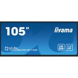 iiyama TE10518UWI-B1AG pantalla de señalización Pizarra de caballete digital 2,66 m (104.6") LED Wifi 450 cd / m² 5K Ultra HD Negro Pantalla táctil Procesador incorporado Android 16/7, Pantalla de gran formato negro (mate), Pizarra de caballete digital, 2,66 m (104.6"), LED, 5120 x 2160 Pixeles, Wifi, 16/7
