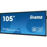 iiyama TE10518UWI-B1AG pantalla de señalización Pizarra de caballete digital 2,66 m (104.6") LED Wifi 450 cd / m² 5K Ultra HD Negro Pantalla táctil Procesador incorporado Android 16/7, Pantalla de gran formato negro (mate), Pizarra de caballete digital, 2,66 m (104.6"), LED, 5120 x 2160 Pixeles, Wifi, 16/7