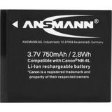 Ansmann A-Can NB-6L Ión de litio 750 mAh, Batería para cámara 750 mAh, 3,7 V, Ión de litio, Minorista