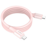Ansmann Cable de silicona USB-C a USB-C rosa