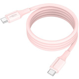Ansmann Cable de silicona USB-C a USB-C rosa