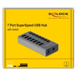 DeLOCK 63669 hub de interfaz USB 3.2 Gen 1 (3.1 Gen 1) Type-B 5000 Mbit/s Gris, Hub USB USB 3.2 Gen 1 (3.1 Gen 1) Type-B, USB 3.2 Gen 1 (3.1 Gen 1) Type-A, 5000 Mbit/s, Gris, Aluminio, 1 m