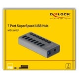 DeLOCK 63669 hub de interfaz USB 3.2 Gen 1 (3.1 Gen 1) Type-B 5000 Mbit/s Gris, Hub USB USB 3.2 Gen 1 (3.1 Gen 1) Type-B, USB 3.2 Gen 1 (3.1 Gen 1) Type-A, 5000 Mbit/s, Gris, Aluminio, 1 m