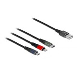 DeLOCK 87277 cable USB 1 m USB 2.0 USB A Micro-USB B/Lightning/Apple 30-pin Verde, Negro, Rojo, Azul multicolor, 1 m, USB A, Micro-USB B/Lightning/Apple 30-pin, USB 2.0, Verde, Negro, Rojo, Azul