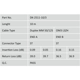 Digitus Cable de parche LWL, dúplex, conector ST > ST, multimodo OM3 turquesa