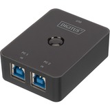 Digitus Conmutador USB 3.0 para compartir, Adaptador USB 5000 Gbit/s, Negro, USB