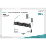 Digitus DN-95418, Regleta negro/Aluminio