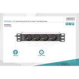 Digitus DN-95418, Regleta negro/Aluminio