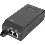 Digitus Inyector Gigabit Ethernet PoE+, 802.3at 30 W, Inyector PoE negro