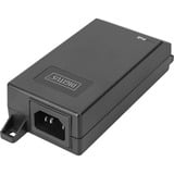 Digitus Inyector Gigabit Ethernet PoE+, 802.3at 30 W, Inyector PoE negro