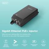Digitus Inyector Gigabit Ethernet PoE+, 802.3at 30 W, Inyector PoE negro
