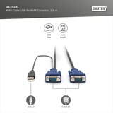 Digitus Juego de cables KVM USB DS-19231, para consolas KVM, Cable Y negro