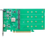 HighPoint SSD7104 controlado RAID PCI Express x16 3.0 14 Gbit/s, Tarjeta RAID M.2, PCI Express x16, 0, 1, 14 Gbit/s, 920585 h, CE, FCC, RoHS, REACH, WEEE