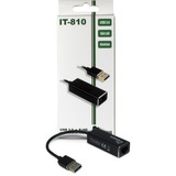 Inter-Tech ARGUS IT-810 tarjeta y adaptador de interfaz, Adaptador de red Negro, Realtek RTL8153, 25 mm, 240 mm, 17 mm, 30 g