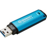 Kingston IronKey Vault Privacy 50 unidad flash USB 32 GB USB tipo A 3.2 Gen 1 (3.1 Gen 1) Azul, Lápiz USB celeste/Negro, 32 GB, USB tipo A, 3.2 Gen 1 (3.1 Gen 1), 250 MB/s, Tapa, Azul