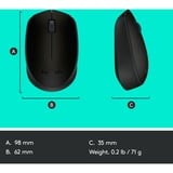 Logitech B170 Black Bp ratón Ambidextro RF inalámbrico Óptico negro, Ambidextro, Óptico, RF inalámbrico, Negro