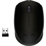 Logitech B170 Ratones, Ratón negro, Ambidextro, Óptico, RF inalámbrico, Gris