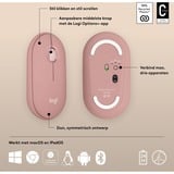Logitech Pebble 2 M350s ratón Viajes Ambidextro RF Wireless + Bluetooth Óptico 4000 DPI rosa, Ambidextro, Óptico, RF Wireless + Bluetooth, 4000 DPI, Rosa