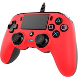 Nacon PS4OFCPADRED mando y volante Rojo Gamepad Analógico/Digital PlayStation 4 rojo/Negro, Gamepad, PlayStation 4, Botón Compartir, Analógico/Digital, Alámbrico, Rojo
