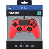 Nacon PS4OFCPADRED mando y volante Rojo Gamepad Analógico/Digital PlayStation 4 rojo/Negro, Gamepad, PlayStation 4, Botón Compartir, Analógico/Digital, Alámbrico, Rojo