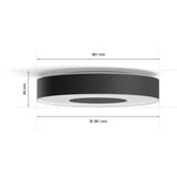 Philips Hue Lámpara de techo Xamento mediana, Luz de LED negro, Philips Hue White and Color ambiance Lámpara de techo Xamento mediana, Luz de techo inteligente, Bluetooth, Negro, LED, Metal, Bombilla(s) no reemplazable(s)