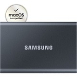 SAMSUNG Portable SSD T7 500 GB Gris, Unidad de estado sólido gris, 500 GB, USB Tipo C, 3.2 Gen 2 (3.1 Gen 2), 1000 MB/s, Protección mediante contraseña, Gris