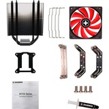 Xilence M704 Procesador Enfriador 12 cm Negro, Rojo, Disipador de CPU negro/Rojo, Enfriador, 12 cm, 700 RPM, 1600 RPM, 32,5 dB, 70 cfm