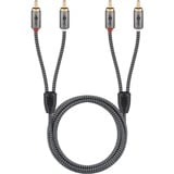 goobay Cable estéreo Cinch Plus negro/Plateado