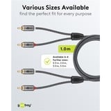 goobay Cable estéreo Cinch Plus negro/Plateado