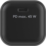 goobay Cargador rápido USB-C Nano, PD, GaN, 45 vatios negro