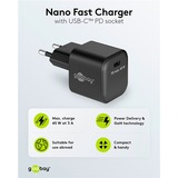 goobay Cargador rápido USB-C Nano, PD, GaN, 45 vatios negro
