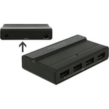 DeLOCK Hub externo USB 3.2 Gen 2 de 4 puertos 10Gbps, Hub USB negro