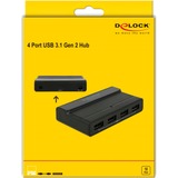 DeLOCK Hub externo USB 3.2 Gen 2 de 4 puertos 10Gbps, Hub USB negro