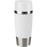 Emsa 515108 taza de viaje 0,36 ml Blanco blanco/Acero fino, Blanco, Polipropileno, Silicona, 4 h, 8 h, 0,36 ml, 8 cm